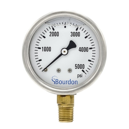 Bourdon 2.5 in. 0/6000 PSI 1/4 in. LM MAX3-D52.H38